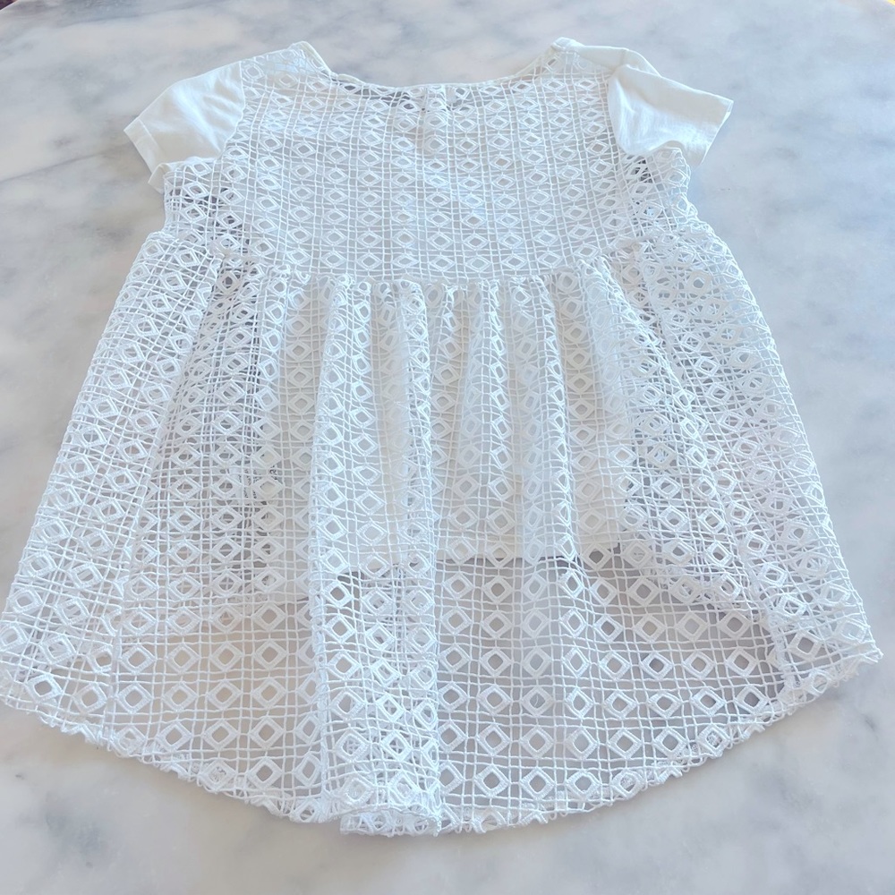 SEED Heritage white T-shirt with open back design. XS